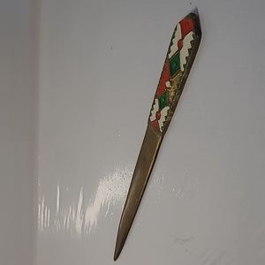 Vintage Brass enamel envelopes or letters opener
